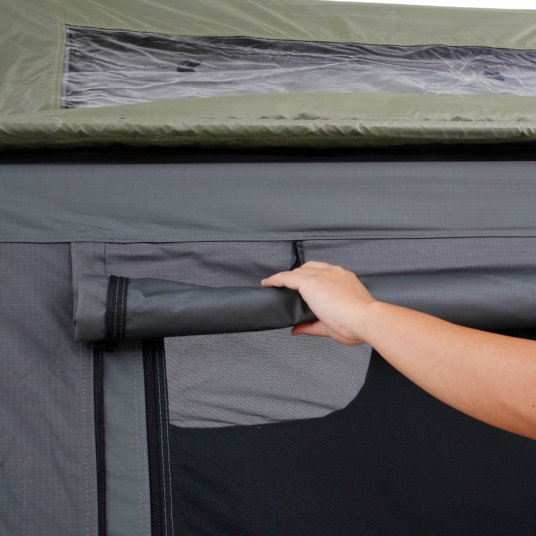 HD Nomadic N2S - Soft Sided Roof Top Tent, 2 Person, Grey Body & Green Rainfly