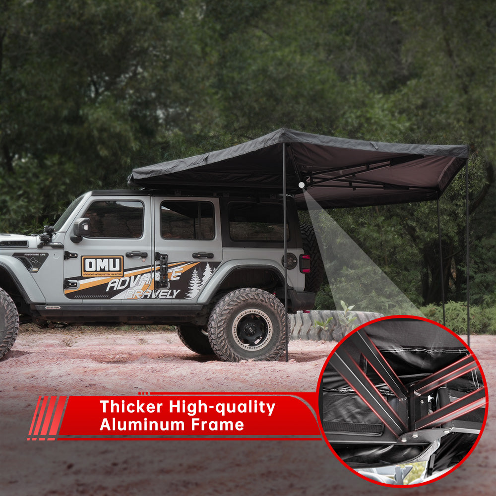 270-Degree Awning Driver Side Free Standing, Car Side 270-Degree Awning Waterproof UV50 Wind Resistant for SUV Van Truck